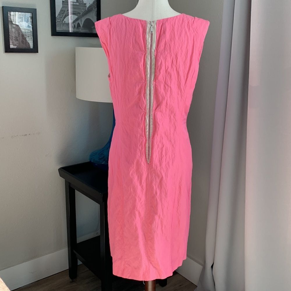 Lafayette 148 sleeveless crepe dress in Bubblegum pink sz 12 - Picture 5 of 16